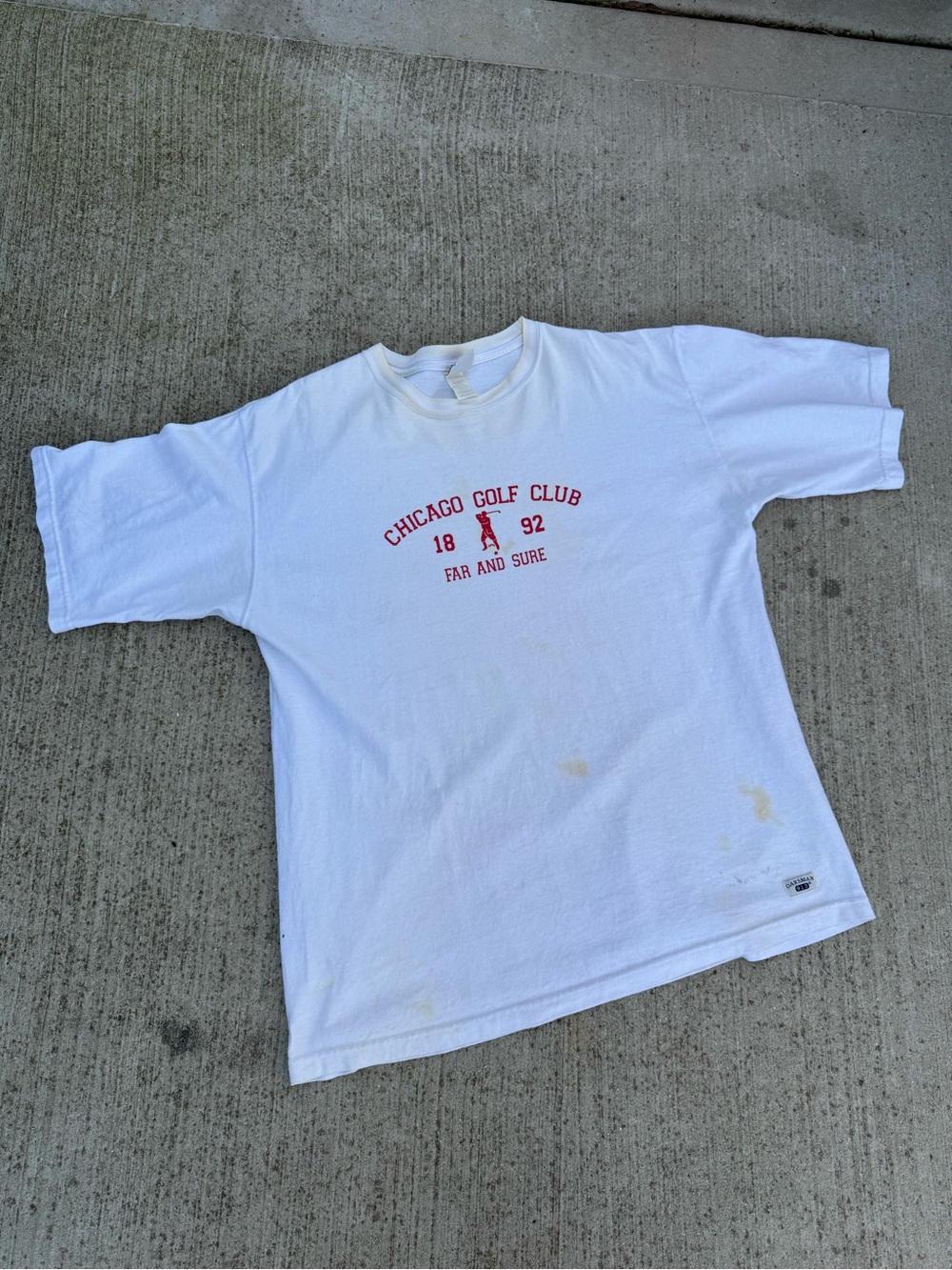 Vintage Chicago Golf Club Oarsman 913 Vintage T Shirt Size 1X Off White Red